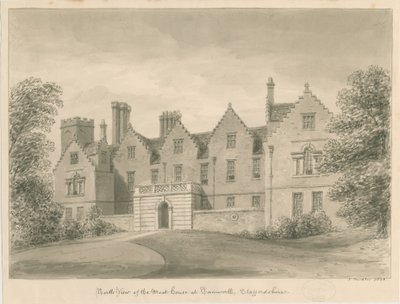 Tamworth - The Moat House: sepiateckning av John Buckler