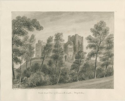 Tamworth Castle: sepiateckning, april 1849 (ritning) av John Buckler