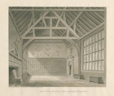 Tamworth Castle: sepiateckning, april 1849 (ritning) av John Buckler