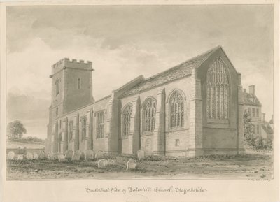 Tatenhill Church: sepiatvättteckning av John Buckler