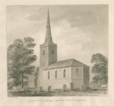 Thorpe Constantine Church: sepiatvättteckning av John Buckler