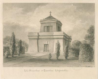 Trentham - Mausoleet: sepiateckning av John Buckler