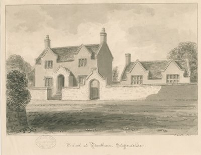 Trentham School: sepiatvättteckning, 1840 av John Buckler