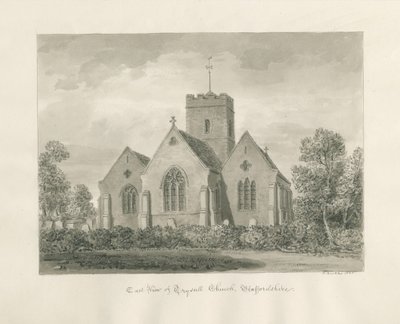 Trysulls kyrka: sepiatvättteckning, 1846 av John Buckler