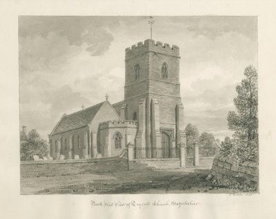 Trysulls kyrka: sepiatvättteckning, 1846 av John Buckler