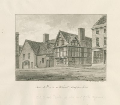 Walsall Town - Ancient House: sepiateckning av John Buckler