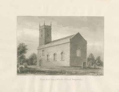Warslow Church: sepiateckning av John Buckler