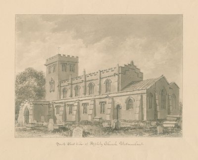 Westmorland - Appleby kyrka: sepiateckning, 1800 av John Buckler