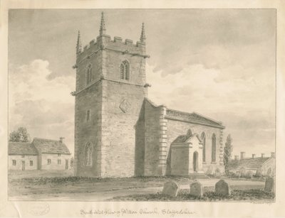 Wetton Church: sepiateckning, 1839 av John Buckler