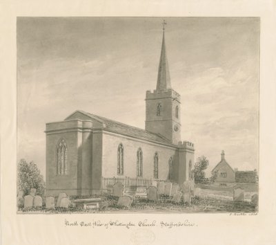 Whittington Church: sepiatvättteckning av John Buckler