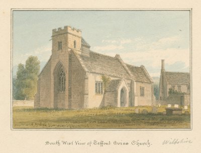 Wiltshire - Teffont Evias kyrka av John Buckler