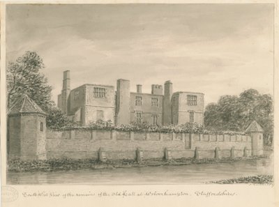 Wolverhampton - The Old Hall: sepiateckning, 1837 av John Buckler