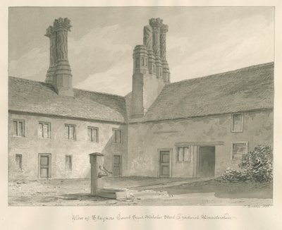 Worcestershire - Droitwich - Staynors Court: sepiateckning, 1833 av John Buckler
