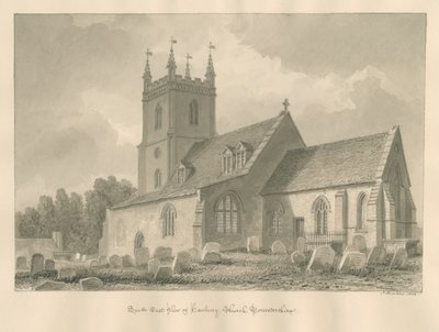 Worcestershire - Hanbury Church: sepiateckning, 1833 av John Buckler