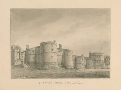 Yorkshire - Skipton Castle: sepiateckning, 1818 av John Buckler