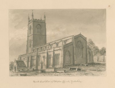 Yorkshire - Skipton Church: sepiateckning, 1818 av John Buckler