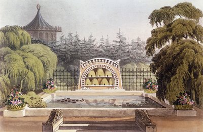 En bigård, från "Hints On Ornamental Gardening", 1822 av John Buonarotti Papworth