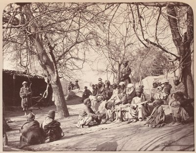 En gatubild i staden Jalalabad, 1878 av John Burke