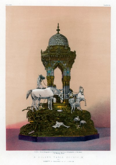 En silverbordsfontän, 1800-talet. av John Burley Waring