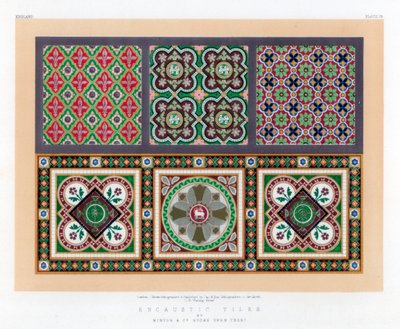 Enkaustiska plattor, 1800-tal. av John Burley Waring