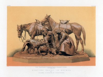 Jaktgrupp i brons, 1800-talet. av John Burley Waring