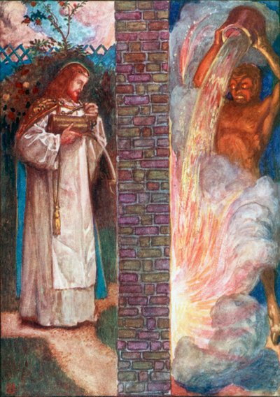 Kristus och djävulen (färglitografi) av John Byam Liston Shaw