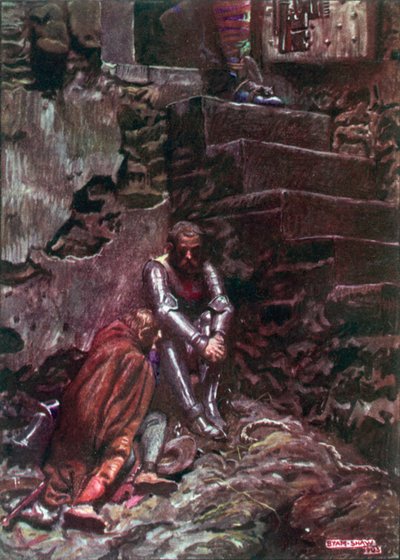 Kristen och hoppfull i Tvivelslottet (färglitografi) av John Byam Liston Shaw