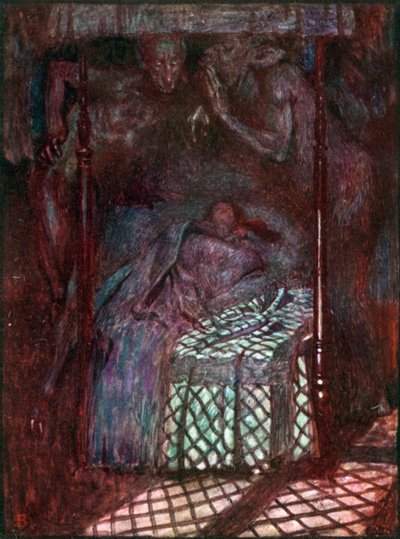 Christianas dröm (färglitografi) av John Byam Liston Shaw