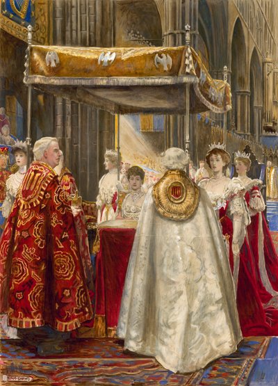 Kröning av kung Edward VII och drottning Alexandra, 1904 av John Byam Liston Shaw