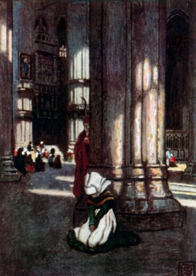 Gounods Faust, akt IV (färglitografi) av John Byam Liston Shaw