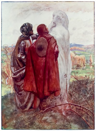 Massor fru från The Pilgrims Progress From This World, To That What Is To Come av John Bunyan (1628-1688) Illustration av Byam Shaw (1872-1919), Christian och Hopeful hittar en staty av salt vid sidan av av John Byam Liston Shaw
