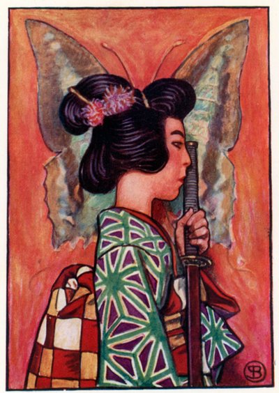 Madam Butterfly (färglitografi) av John Byam Liston Shaw