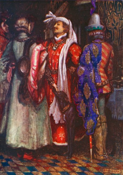 "Be Gud att vi får skynda oss och komma för sent!" Richard II - Akt I, Scen 4 (färglitografi) av John Byam Liston Shaw