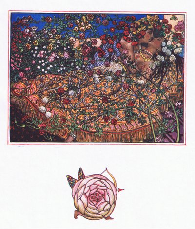 Sång av Gulbaz, illustration från The Garden of Kama (och andra texter från Indien), 1920 av John Byam Liston Shaw