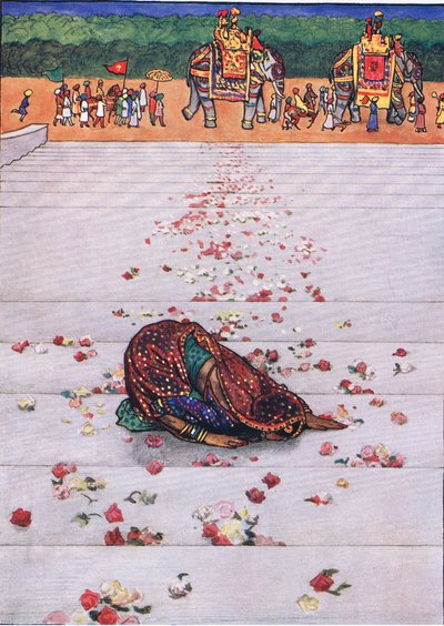 Sång om den hängivna slaven, illustration från "The Garden of Kama av John Byam Liston Shaw
