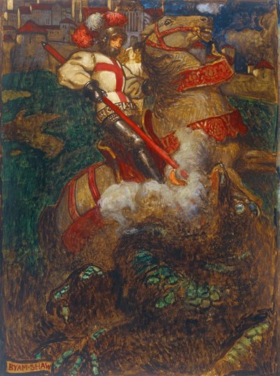 St. George dräper draken, 1908 av John Byam Liston Shaw