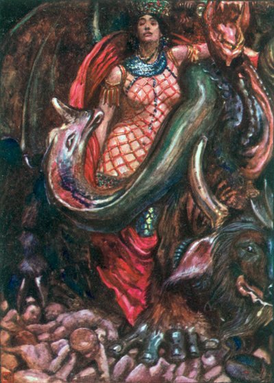 Ändå styrdes det av en kvinna (färglitografi) av John Byam Liston Shaw