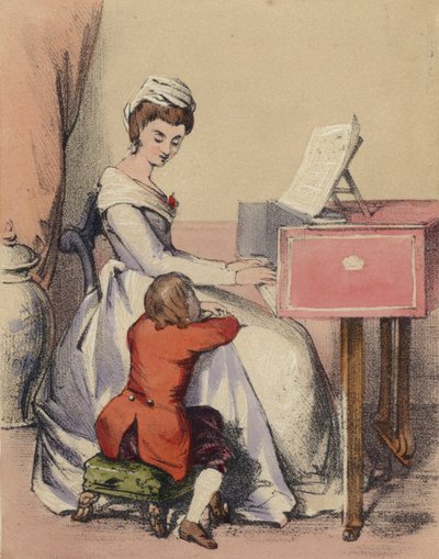 Marie Antoinette sjunger till Dauphin, son till kung Ludvig XVI av John Callcott Horsley