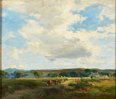 Eftermiddagssolsken (olja på panel) av John Campbell Mitchell