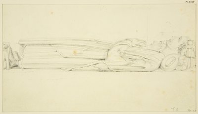 Bild av William Canynges i St Mary Redcliffe (och den andra bilden på baksidan) (penna och akvarell på papper) av John Carter