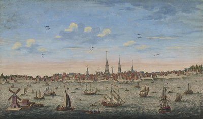 En östperspektivvy av Philadelphia, 1778 av John Carwitham