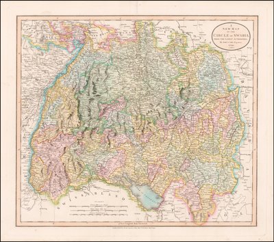 1799 års karta över Swabia av John Cary av John Cary