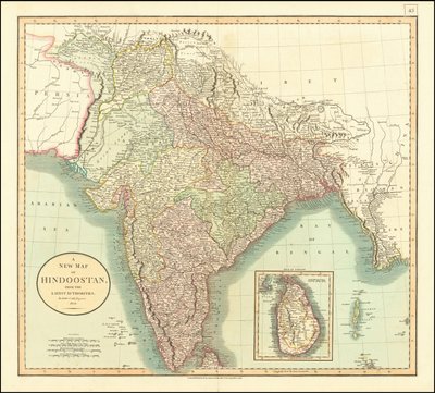 1806 års karta över Indien av John Cary av John Cary