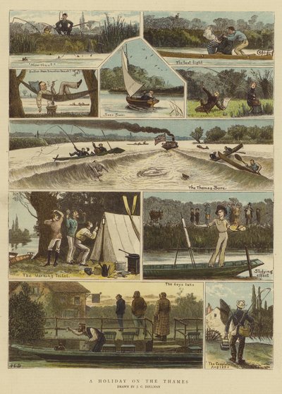 Ose Aso malolo i luga o le Thames (chromolitho)swed av John Charles (after) Dollman