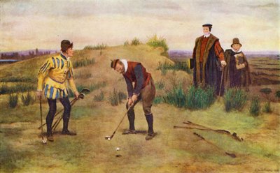 The Sabbath Breakers, två män fångade när de spelade golf på sabbaten (färg litho) av John Charles (after) Dollman
