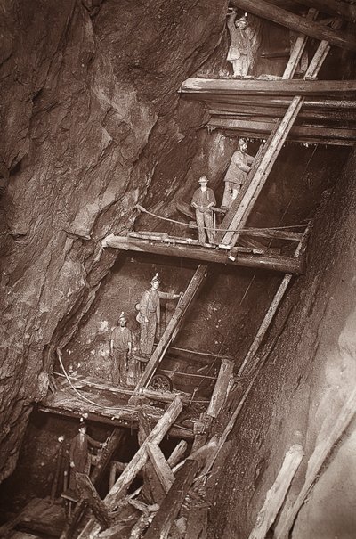 The Man Engine at Dolcoath Mine, illustration från 