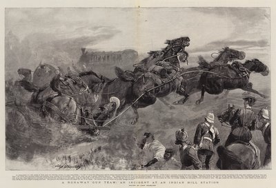 Ett Runaway Gun Team, en incident på en Indian Hill Station av John Charlton