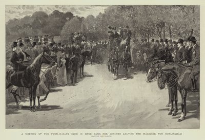 Ett möte med Four-in-Hand Club i Hyde Park, tränarna lämnar tidningen för Hurlingham av John Charlton