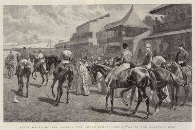 Ascot Races, hästar som passerar Royal Box på väg till startposten av John Charlton