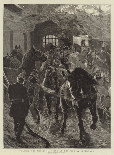 Saving the Horses, en scen vid branden i Southwark av John Charlton